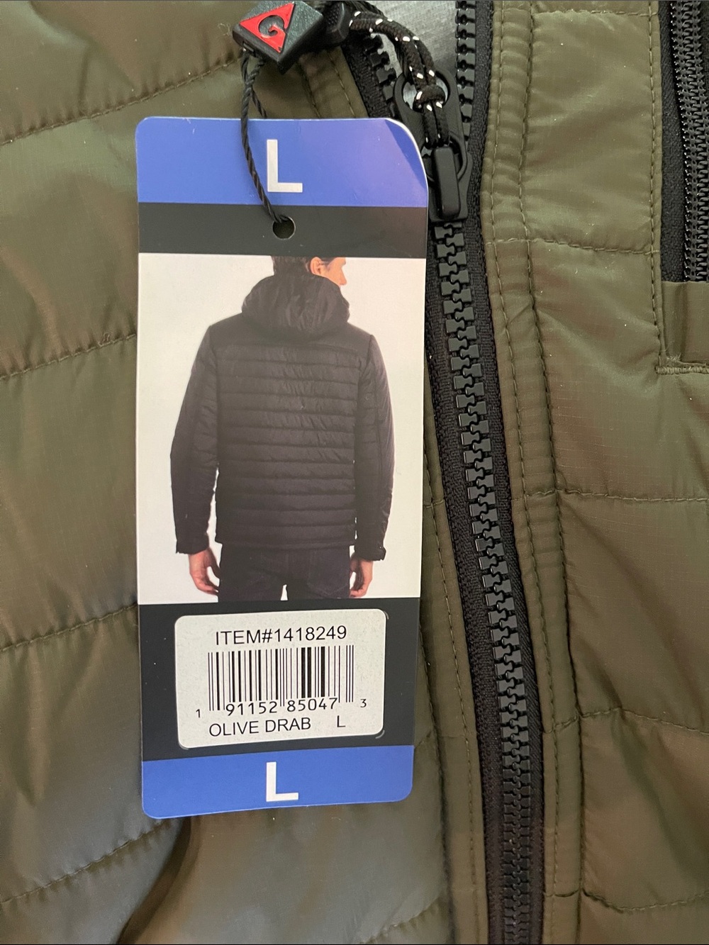 Gerry Weber Men's Quilted Hooded Puffer Jacket in Olive Green - Picture 7 of 7